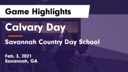 Calvary Day  vs Savannah Country Day School Game Highlights - Feb. 3, 2021