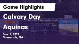 Calvary Day  vs Aquinas  Game Highlights - Jan. 7, 2022