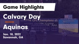 Calvary Day  vs Aquinas  Game Highlights - Jan. 18, 2022