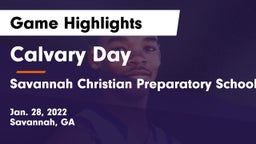 Calvary Day  vs Savannah Christian Preparatory School Game Highlights - Jan. 28, 2022