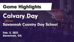 Calvary Day  vs Savannah Country Day School Game Highlights - Feb. 5, 2022