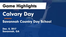 Calvary Day  vs Savannah Country Day School Game Highlights - Dec. 8, 2017