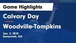 Calvary Day  vs Woodville-Tompkins Game Highlights - Jan. 2, 2018
