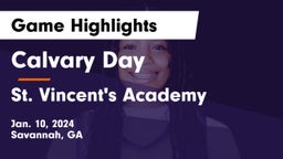 Calvary Day  vs St. Vincent's Academy Game Highlights - Jan. 10, 2024