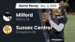 Recap: Milford  vs. Sussex Central  2020