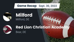 Recap: Milford  vs. Red Lion Christian Academy 2022