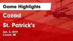 Cozad  vs St. Patrick's  Game Highlights - Jan. 5, 2019