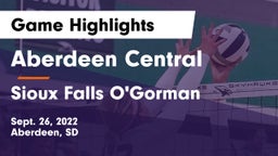 Aberdeen Central  vs Sioux Falls O'Gorman  Game Highlights - Sept. 26, 2022