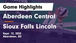 Aberdeen Central  vs Sioux Falls Lincoln  Game Highlights - Sept. 12, 2023
