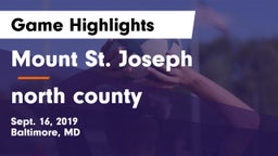 Mount St. Joseph  vs north county Game Highlights - Sept. 16, 2019