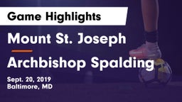 Mount St. Joseph  vs Archbishop Spalding  Game Highlights - Sept. 20, 2019