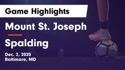 Mount St. Joseph  vs Spalding Game Highlights - Dec. 2, 2020