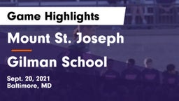 Mount St. Joseph  vs Gilman School Game Highlights - Sept. 20, 2021