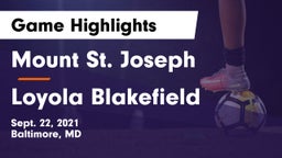 Mount St. Joseph  vs Loyola Blakefield  Game Highlights - Sept. 22, 2021
