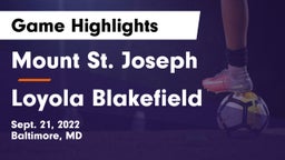 Mount St. Joseph  vs Loyola Blakefield  Game Highlights - Sept. 21, 2022