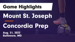 Mount St. Joseph  vs Concordia Prep Game Highlights - Aug. 31, 2022