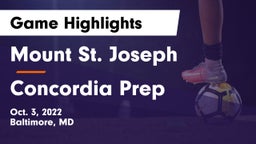 Mount St. Joseph  vs Concordia Prep  Game Highlights - Oct. 3, 2022