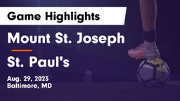 Mount St. Joseph  vs St. Paul's  Game Highlights - Aug. 29, 2023