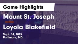 Mount St. Joseph  vs Loyola Blakefield  Game Highlights - Sept. 14, 2023