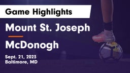 Mount St. Joseph  vs McDonogh  Game Highlights - Sept. 21, 2023