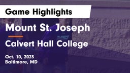 Mount St. Joseph  vs Calvert Hall College  Game Highlights - Oct. 10, 2023