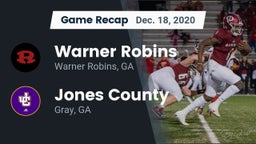 Recap: Warner Robins   vs. Jones County  2020