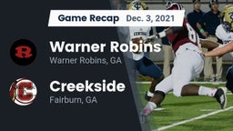 Recap: Warner Robins   vs. Creekside  2021