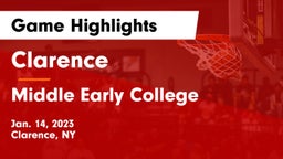 Clarence  vs Middle Early College  Game Highlights - Jan. 14, 2023