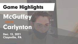 McGuffey  vs Carlynton  Game Highlights - Dec. 13, 2021