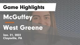 McGuffey  vs West Greene  Game Highlights - Jan. 21, 2022