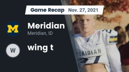 Recap: Meridian  vs. wing t 2021