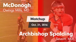 Matchup: McDonogh  vs. Archbishop Spalding  2016