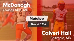 Matchup: McDonogh  vs. Calvert Hall  2016