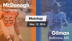 Matchup: McDonogh  vs. Gilman  2016