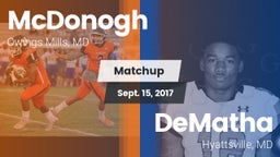 Matchup: McDonogh  vs. DeMatha  2017