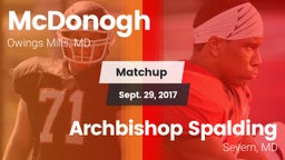 Matchup: McDonogh  vs. Archbishop Spalding  2017