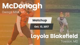 Matchup: McDonogh  vs. Loyola Blakefield  2017