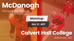 Matchup: McDonogh  vs. Calvert Hall College  2017