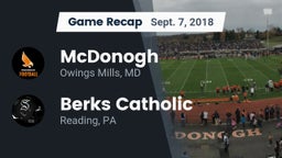 Recap: McDonogh  vs. Berks Catholic  2018