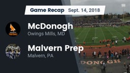 Recap: McDonogh  vs. Malvern Prep  2018