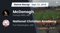 Recap: McDonogh  vs. National Christian Academy  2018