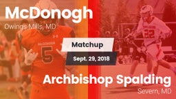 Matchup: McDonogh  vs. Archbishop Spalding  2018
