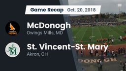 Recap: McDonogh  vs. St. Vincent-St. Mary  2018
