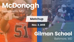 Matchup: McDonogh  vs. Gilman School 2018