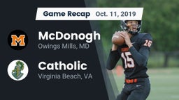Recap: McDonogh  vs. Catholic  2019