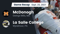 Recap: McDonogh  vs. La Salle College  2021