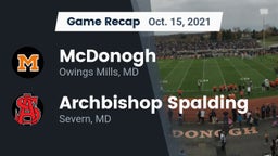 Recap: McDonogh  vs. Archbishop Spalding  2021