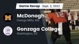 Recap: McDonogh  vs. Gonzaga College  2022