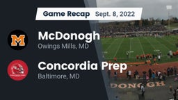 Recap: McDonogh  vs. Concordia Prep  2022