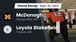 Recap: McDonogh  vs. Loyola Blakefield  2022
